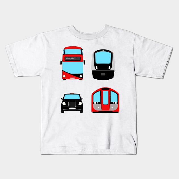 London transport Kids T-Shirt by 2createstuff